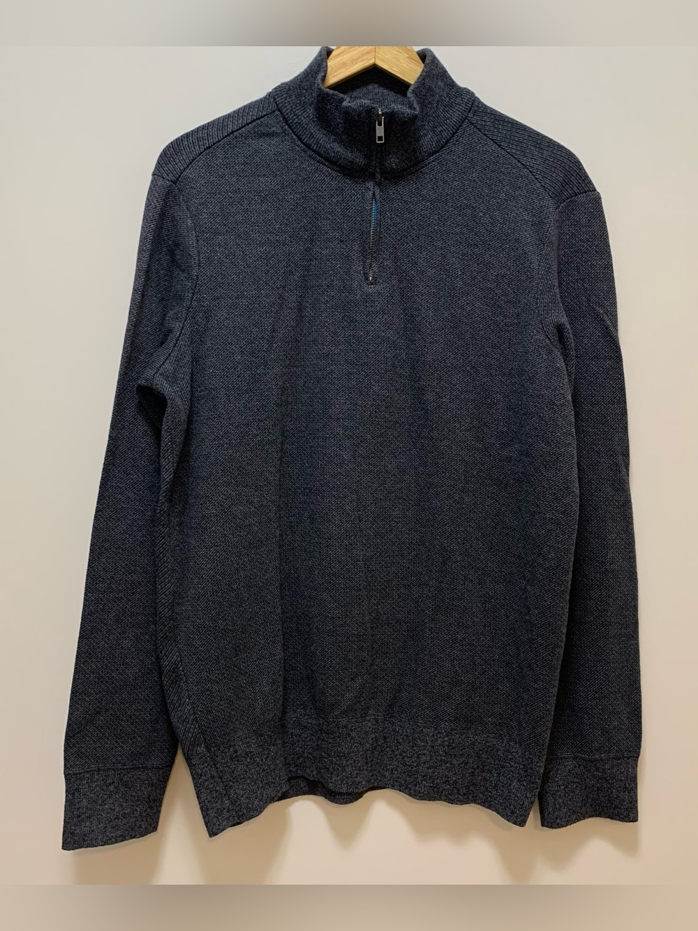 Robert Graham Quarter-Zip Knit Sweater - Charcoal Grey XL